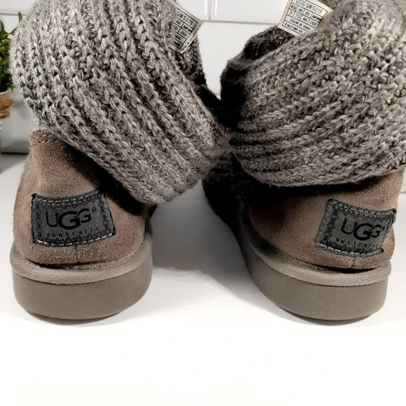UGG Classic Candy Knit Grey Boot women size 9 - Picture 6 of 7